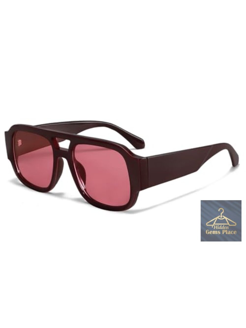 Oversized Retro Aviator Sunglasses UV400 Double Bridge Unisex